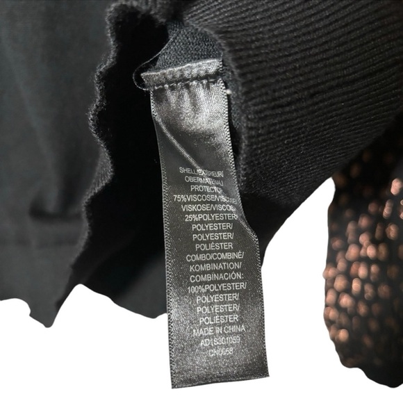 Adrianna Papell Knit Sweater Gold Polka Dot  Balloon Sleeves Size Large - Picture 11 of 15